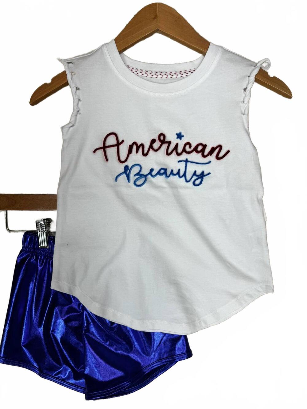 NEW PAPER FLOWER girl's tween american beauty tank top in white